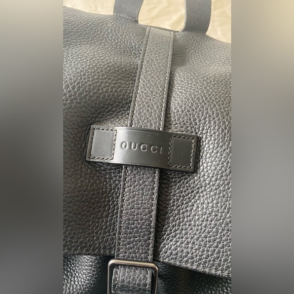 Gucci Black Leather Drawstring Backpack - Picture 4 of 11